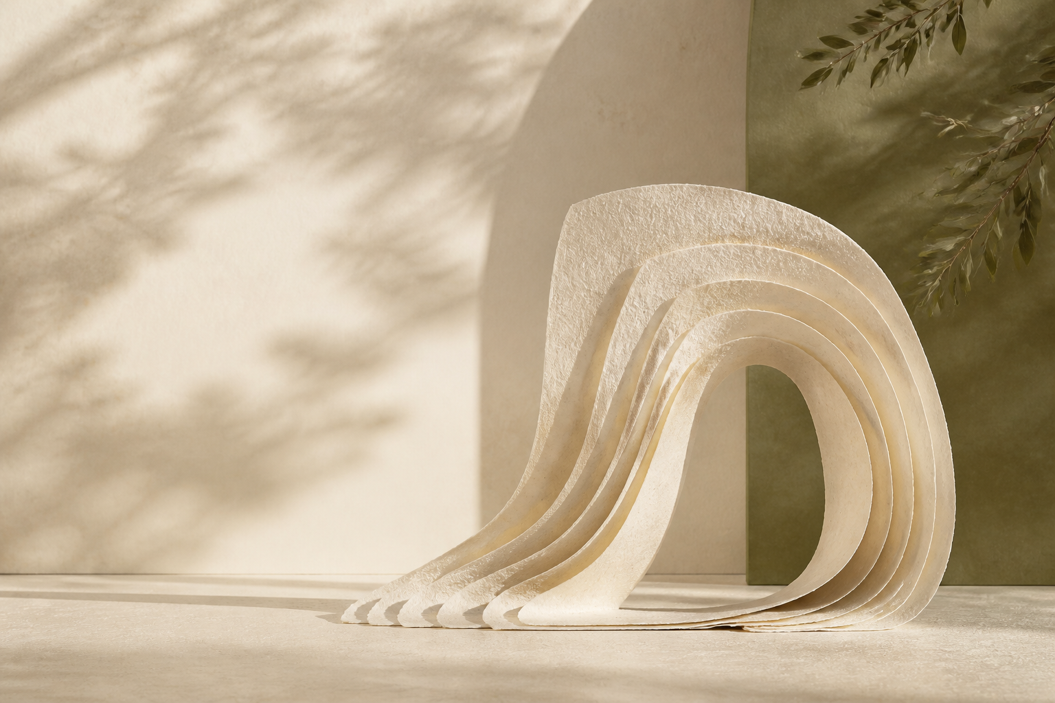 Sculptural forms in warm afternoon light